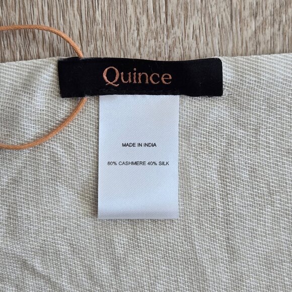Quince Featherweight Cashmere Silk Scarf 60% and 40% Blend Ivory New With Tags - Picture 8 of 17